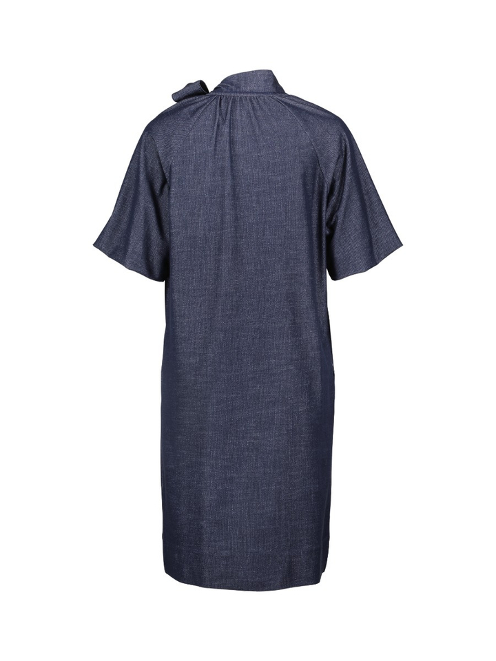 Donkerblauwe jurk met strikdetail Marie Mero