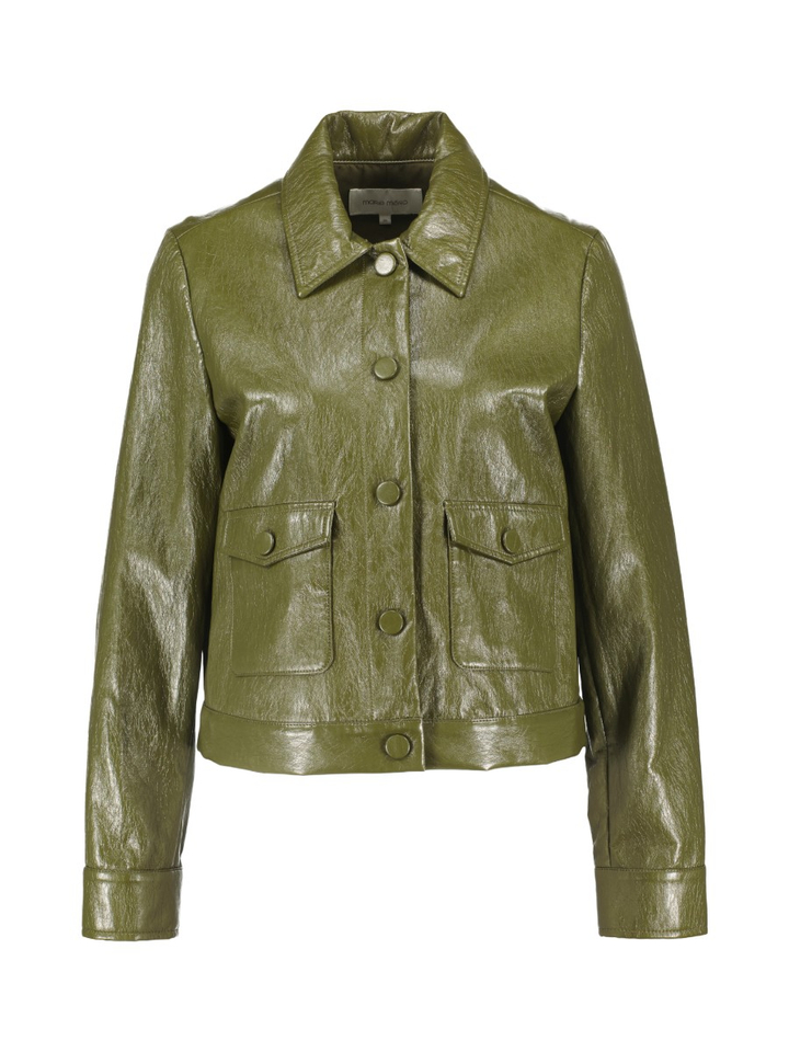 Groene lederlook jas Marie Mero