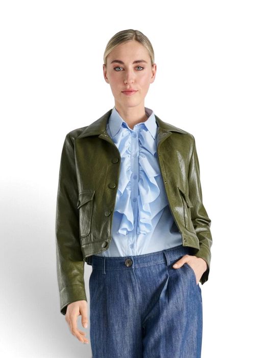 Groene lederlook jas Marie Mero