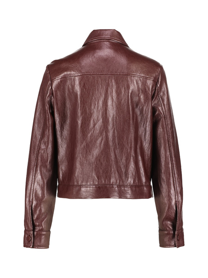 Bordeaux jas in lederlook Marie Mero 