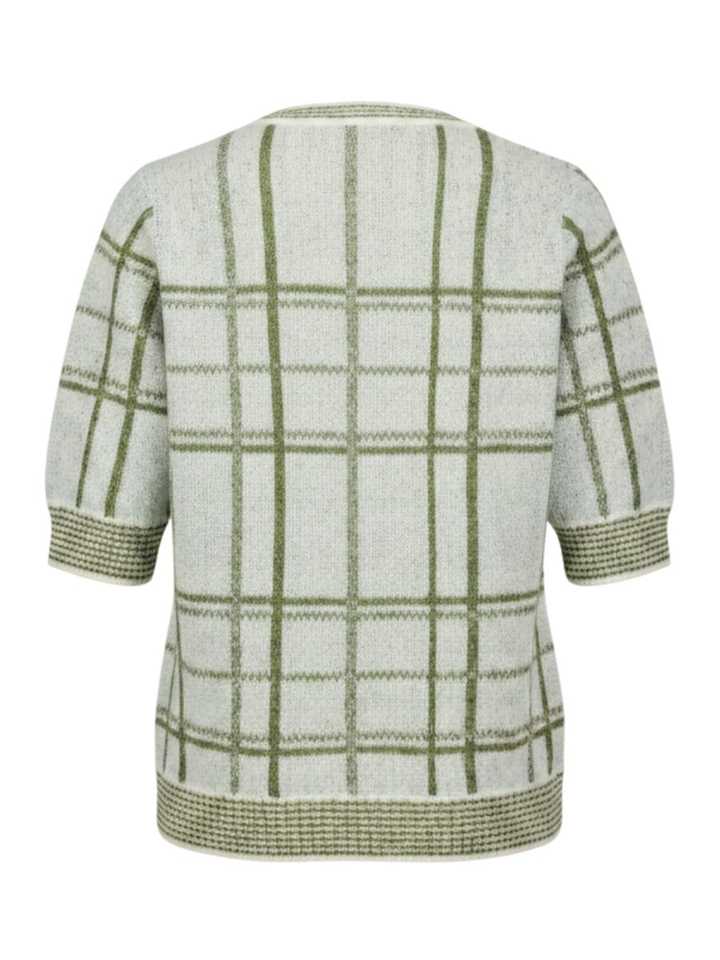 Groene alpaca trui met ruitenpatroon Marie Méro