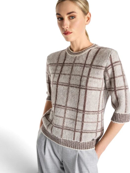 Beige geruiten trui Marie Mero