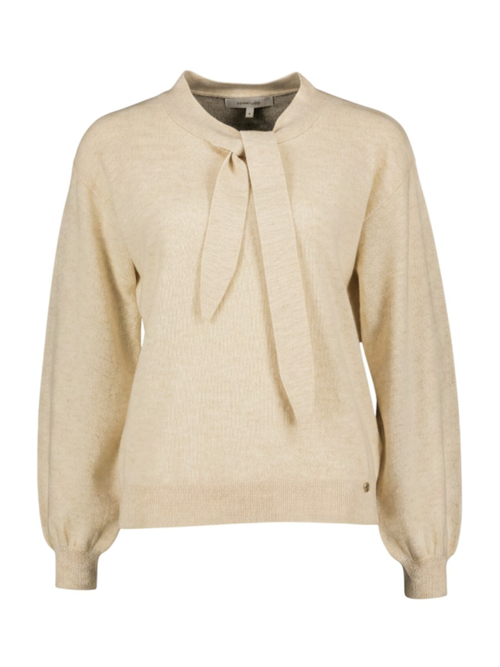 Beige pull met knoopdetail Marie Mero