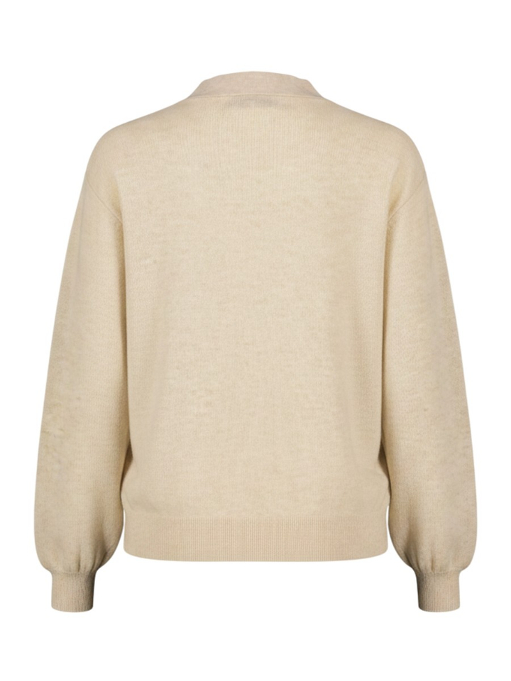 Beige pull met knoopdetail Marie Mero