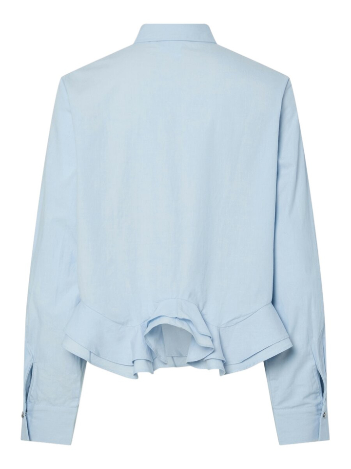 Blauwe katoenen bloes met frul Yasanera Y.A.S. 