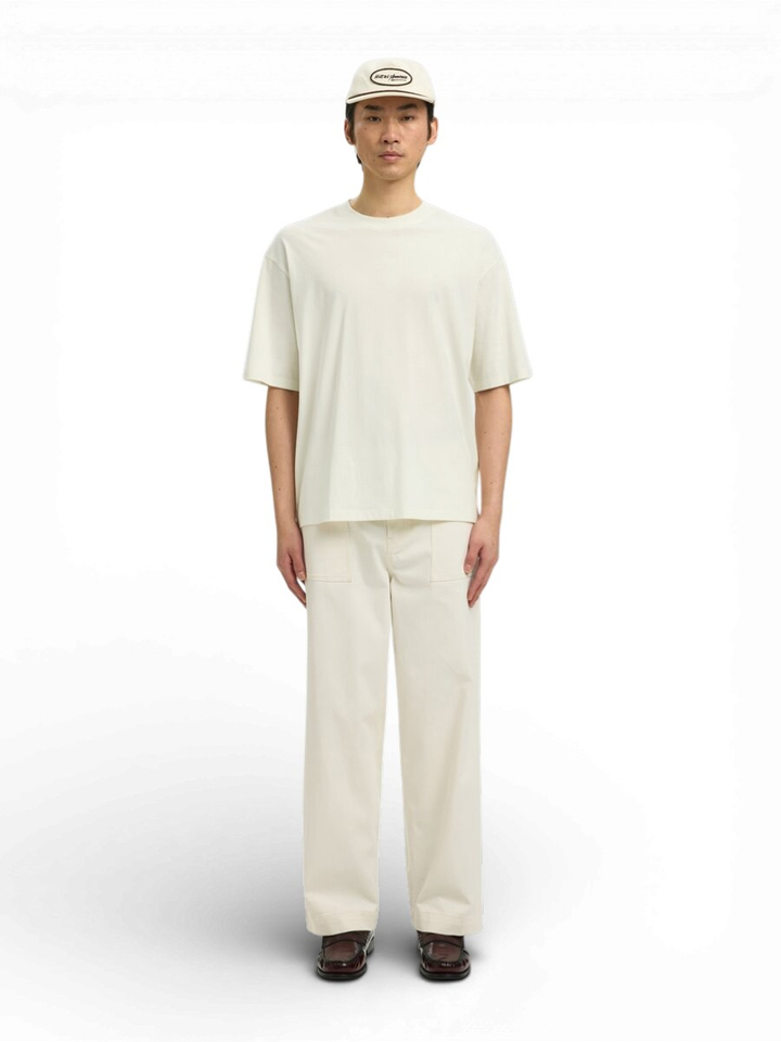 Ecrukleurige t-shirt met print op rugzijde Selected 