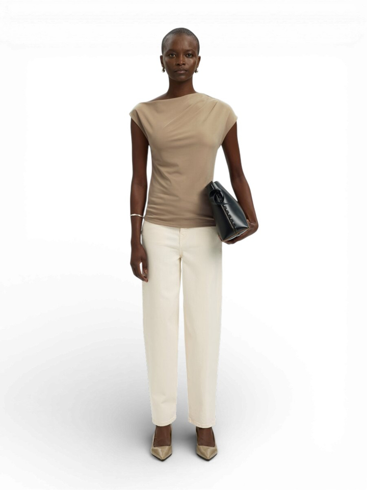 Taupe kleurige top Selected 