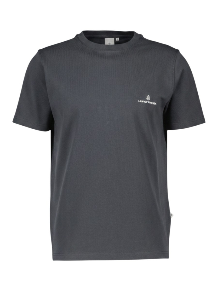 Donkerblauwe t-shirt met logo Law Of The Sea 