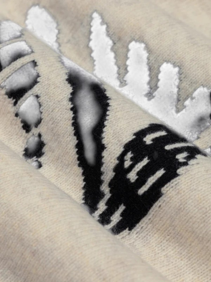 Beige cardigan met tekeningen Kuroshio Law Of The Sea