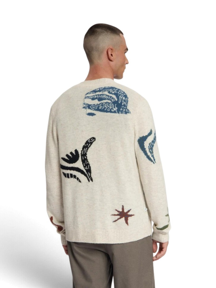 Beige cardigan met tekeningen Kuroshio Law Of The Sea