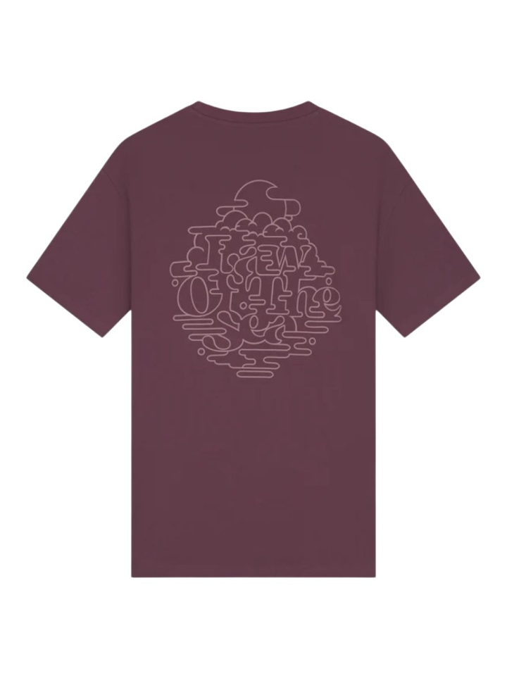 Navykleurige t-shirt met rugprint vapour Low Of The Sea 