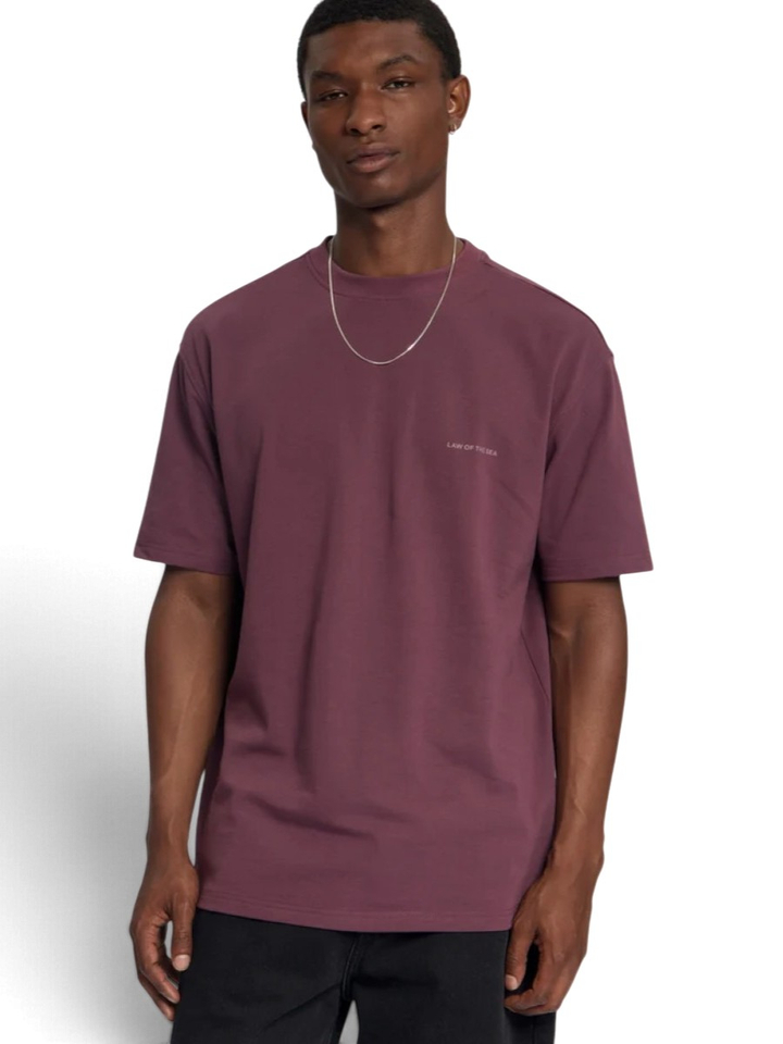 Navykleurige t-shirt met rugprint vapour Low Of The Sea 