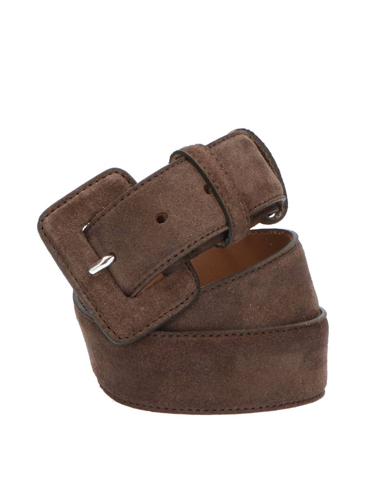 Donkerbruine riem Wendy suede K&J