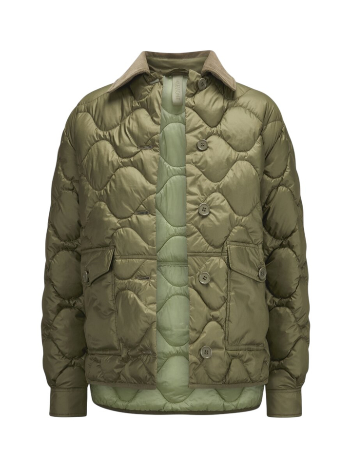 Donkergroene puffer jas Chloe Milestone