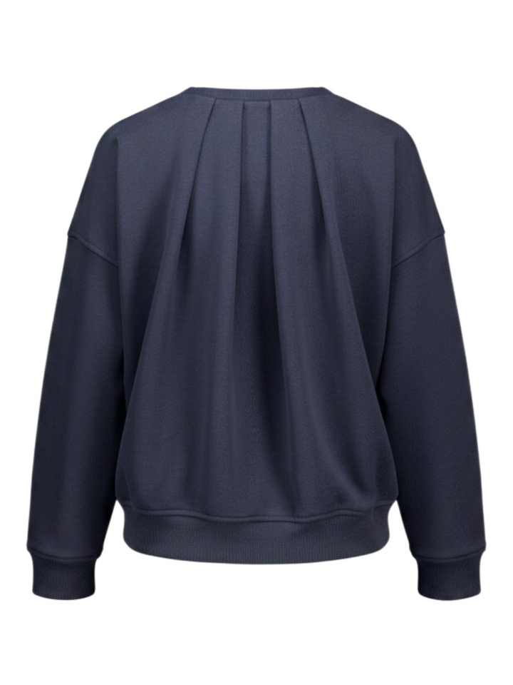Donkerblauwe gilet met plooi 8PM