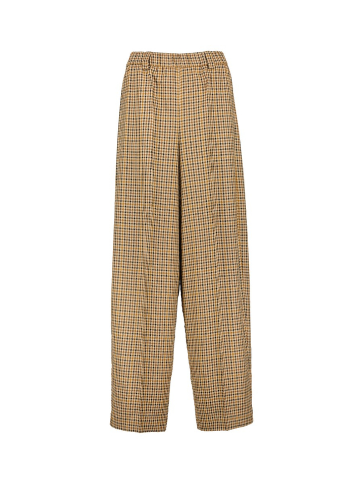 Bruin geruiten wijde broek 8PM