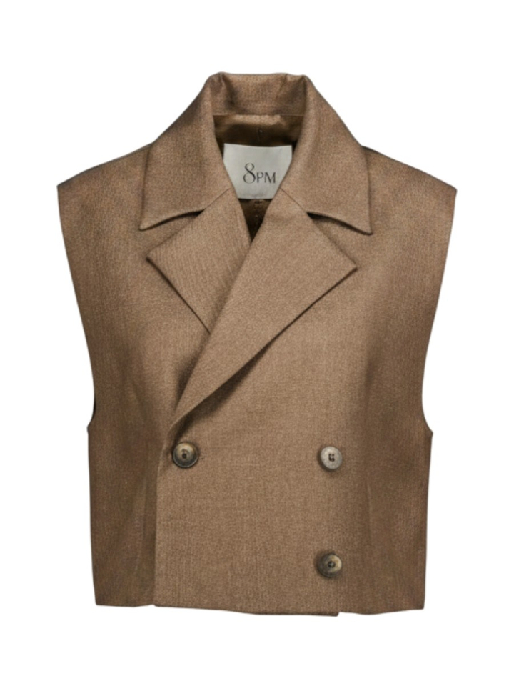 Bruine mouwloze gilet 8PM