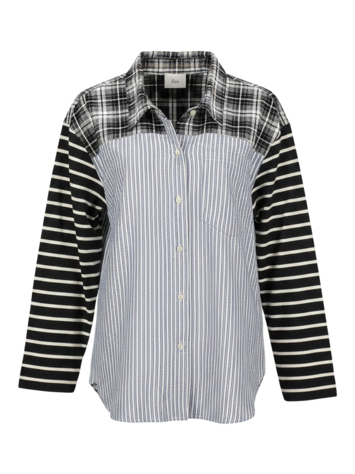 Blauwe gestreepte blouse 8PM