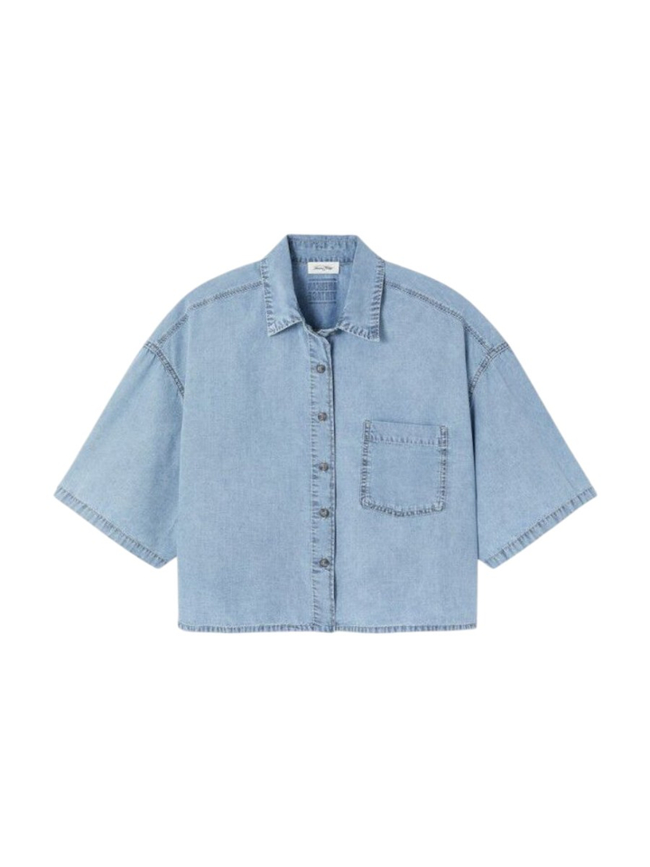 Blauwe jeans blouse American Vintage 