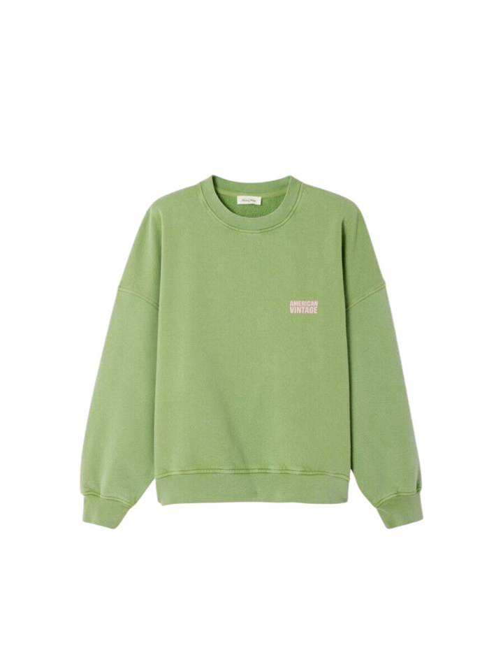 Groene sweater met ronde hals American Vintage