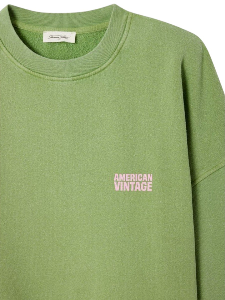 Groene sweater met ronde hals American Vintage