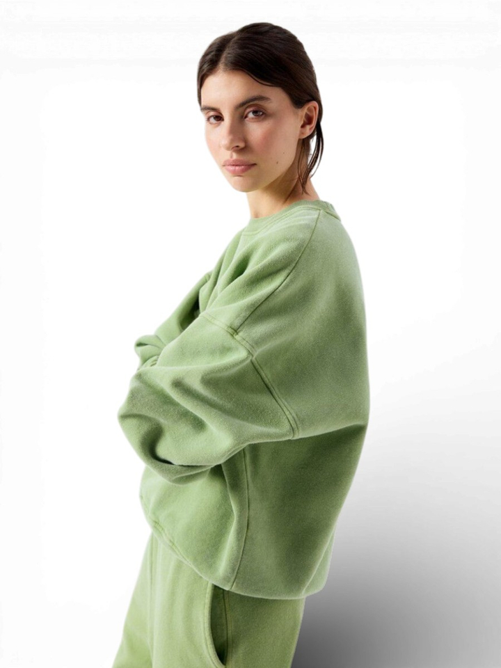 Groene sweater met ronde hals American Vintage