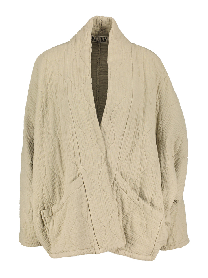 Beige openvallende vest Chicago Aokyanos