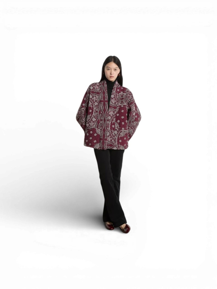 Bordeaux sjaalkraagjas Chicago Aokyanos