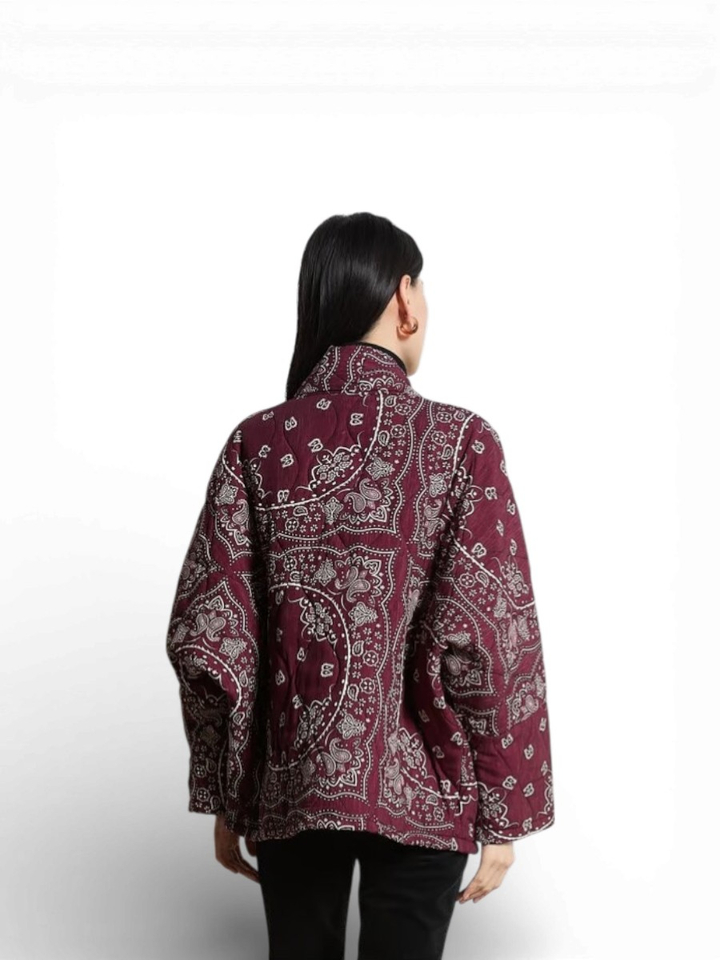 Bordeaux sjaalkraagjas Chicago Aokyanos