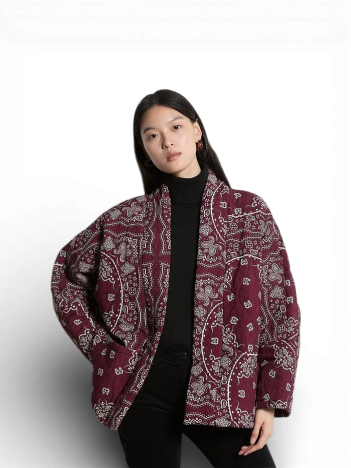 Bordeaux sjaalkraagjas Chicago Aokyanos