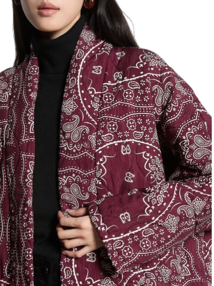 Bordeaux sjaalkraagjas Chicago Aokyanos