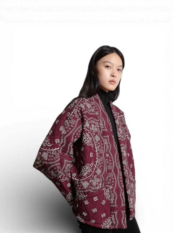 Bordeaux sjaalkraagjas Chicago Aokyanos