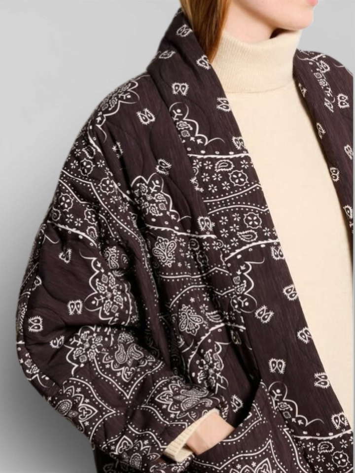 Blauwe sjaalkraagjas Chicago Aokyanos