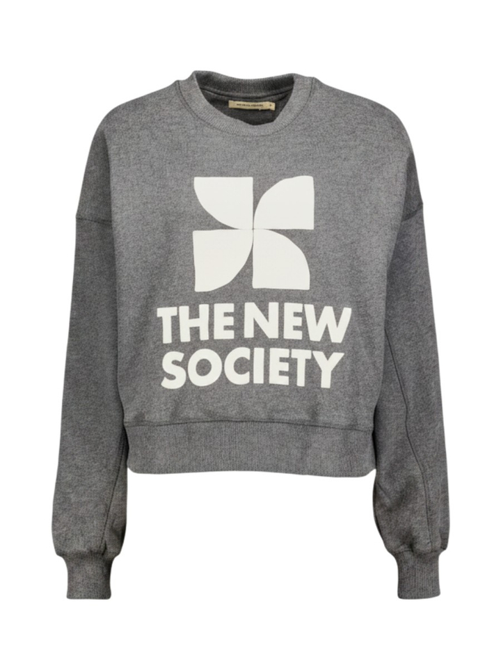Grijze sweater met witte opdruk The New Society
