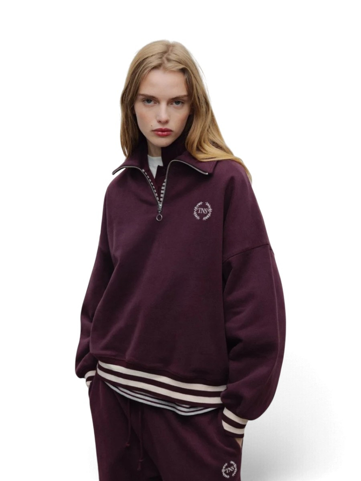 Bordeaux sweater met rits Mochi The New Society