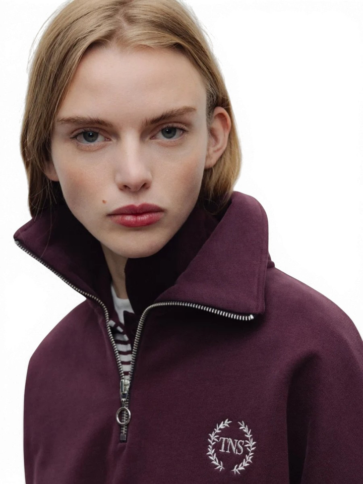 Bordeaux sweater met rits Mochi The New Society