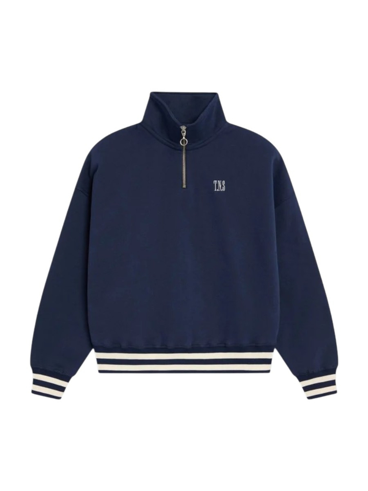Blauwe sweater met rits Mochi The New Society