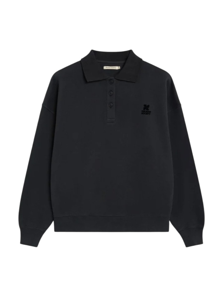 Donkerbruine polo met lange mouwen The New Society