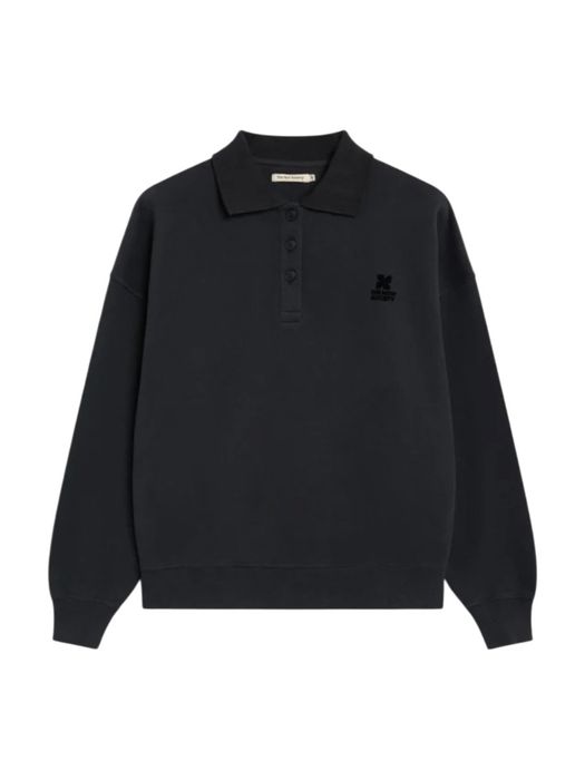 Donkerbruine polo met lange mouwen The New Society