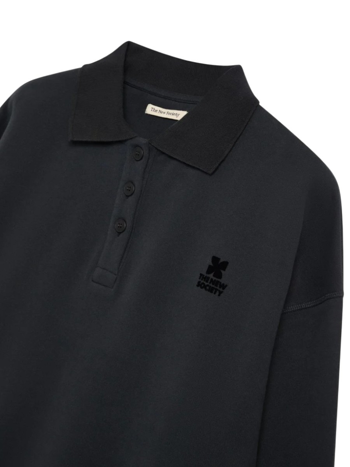 Donkerbruine polo met lange mouwen The New Society