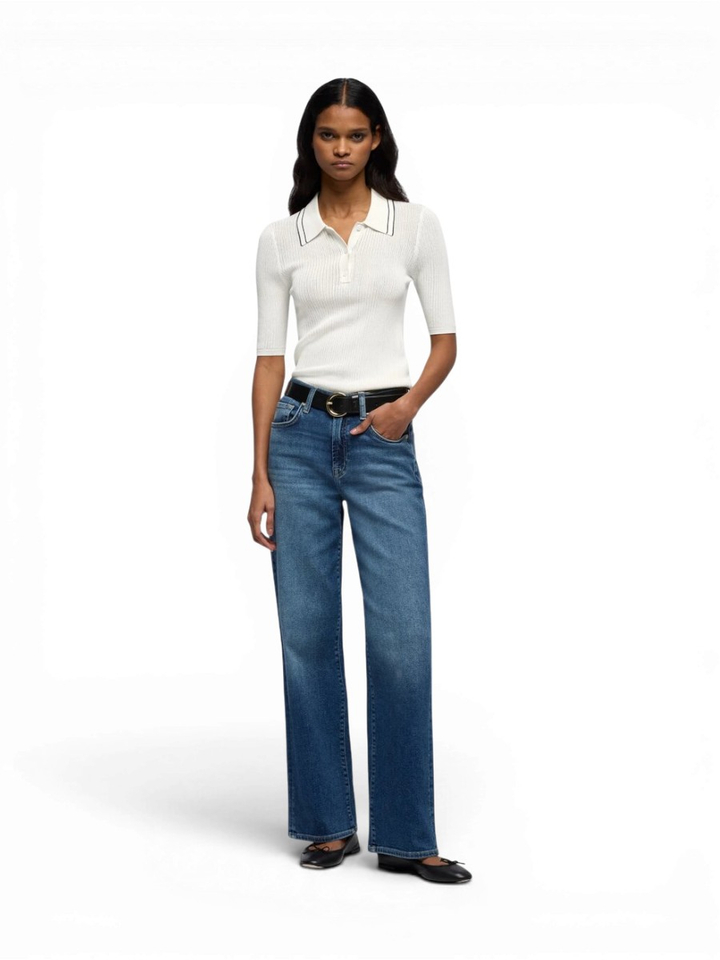Blauwe straight fit jeans For All Mankind 