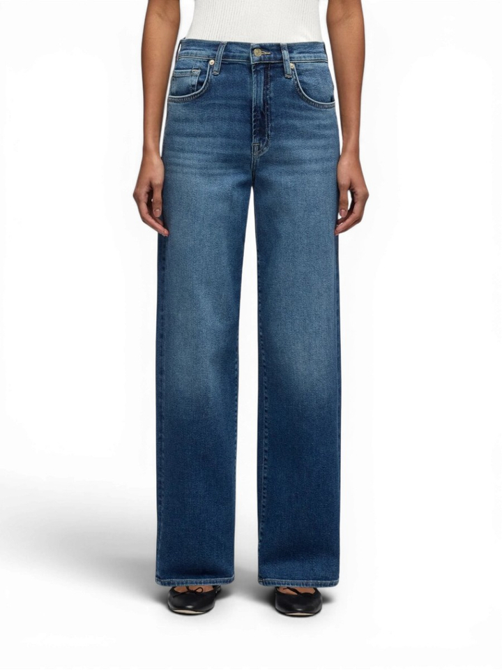 Blauwe straight fit jeans For All Mankind 