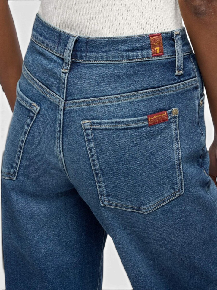 Blauwe straight fit jeans For All Mankind 