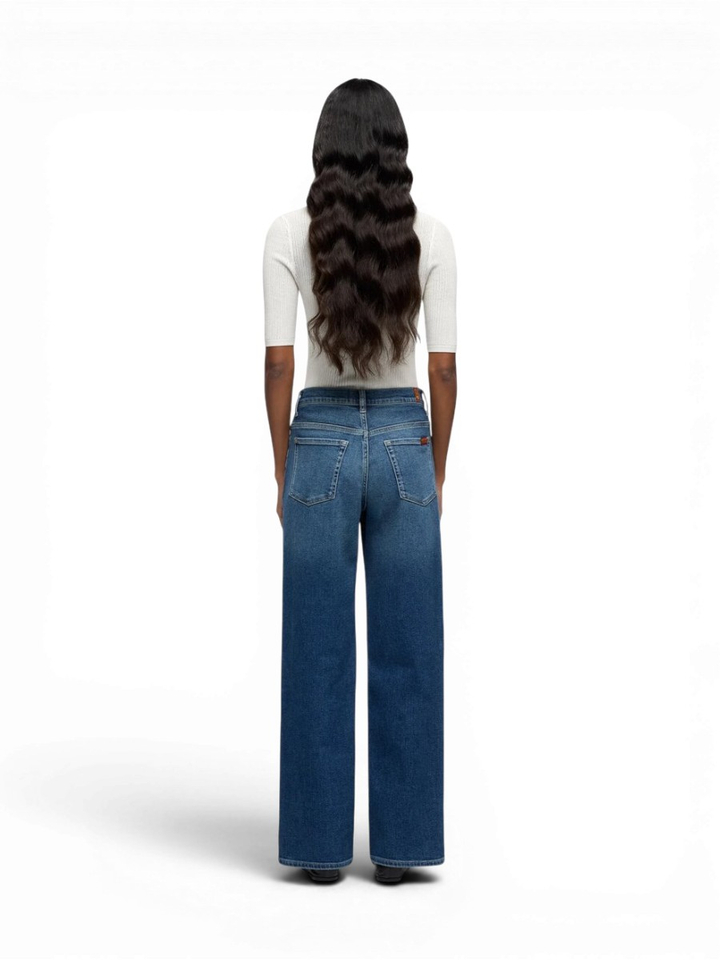 Blauwe straight fit jeans For All Mankind 