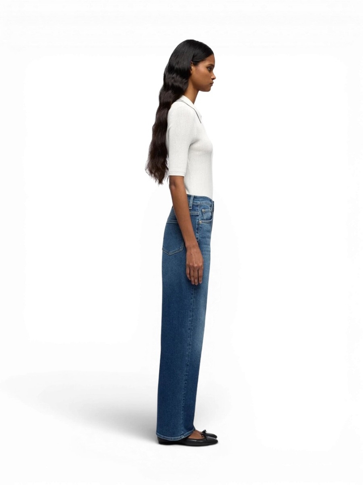 Blauwe straight fit jeans For All Mankind 