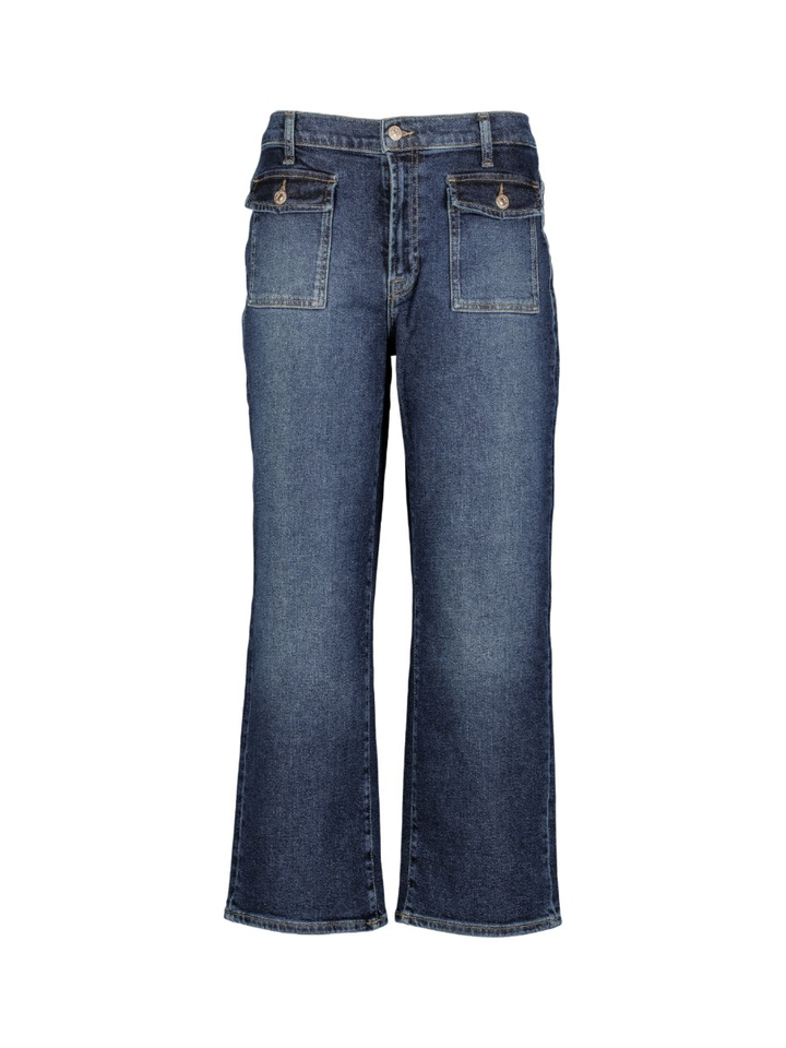 Blauwe straight fit ankle fit jeans For All Mankind 