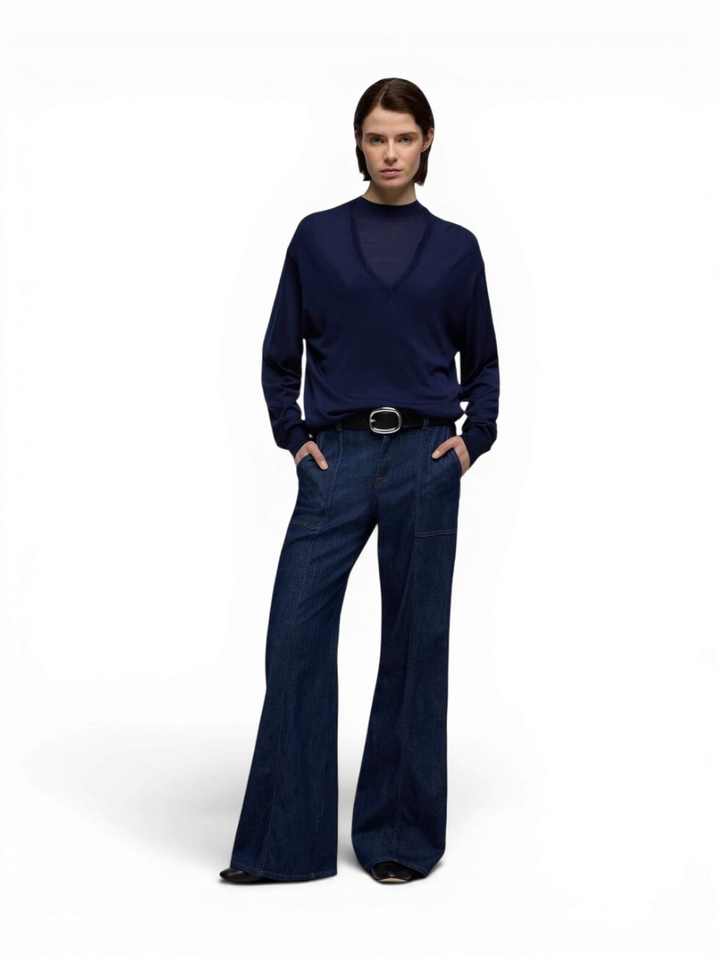 Donkerblauwe straight jeans Lotta For All Mankind