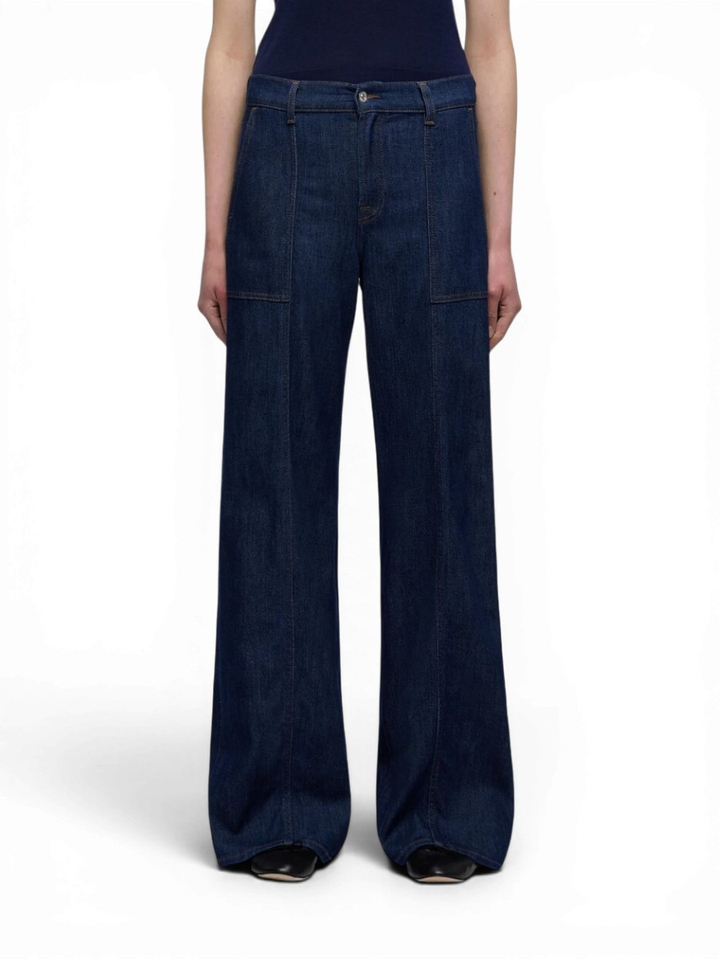 Donkerblauwe straight jeans Lotta For All Mankind