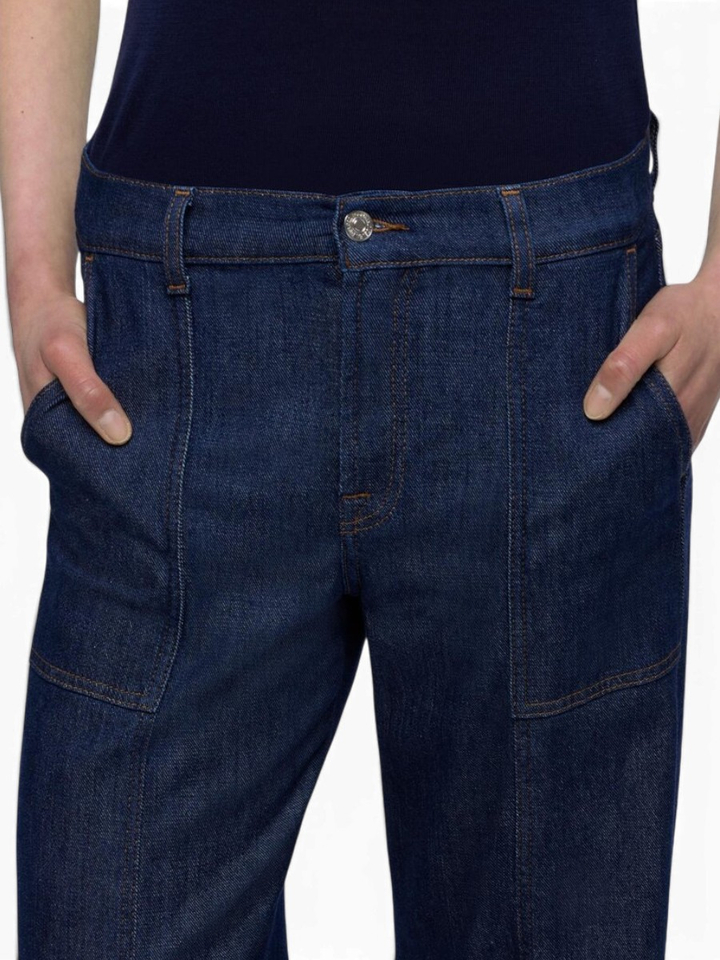 Donkerblauwe straight jeans Lotta For All Mankind