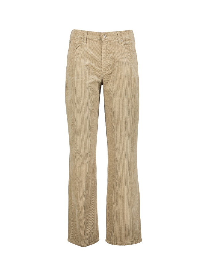 Beige straight fit broek in ribfluweel Stoverpipe Straight